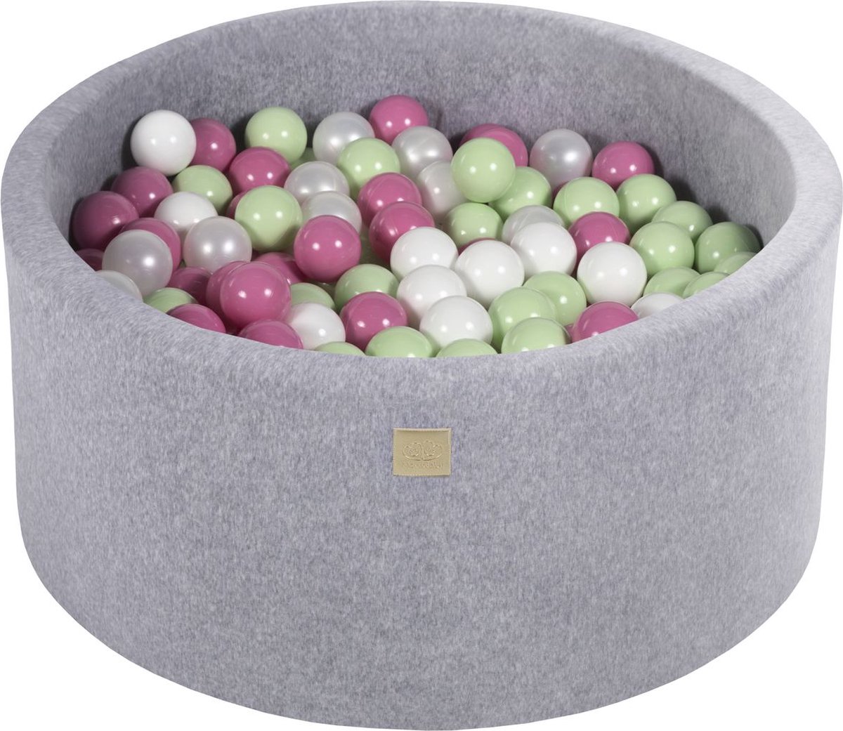 Ronde ballenbak VELVET 90x40 - Licht Grijs incl 300 ballen - Light Roze, Licht Groen, Wit Pearl, Wit |  je.nl